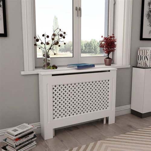 Cache-radiateur,Revêtement de radiateur Blanc 112x19x81,5 cm mdf Vidaxl