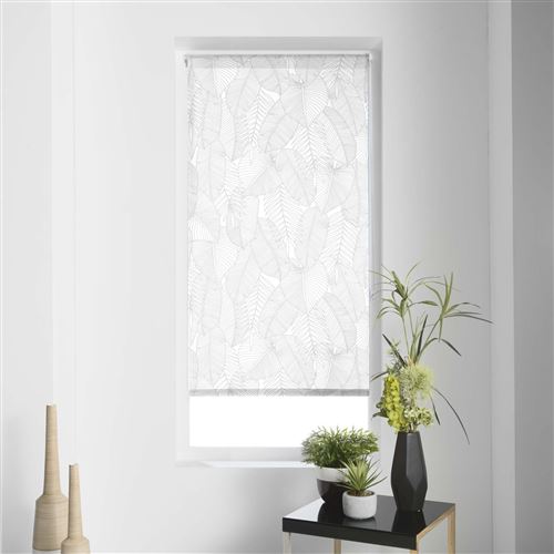 Store enrouleur imp. japonais 120 x 180 cm polyester batik Blanc