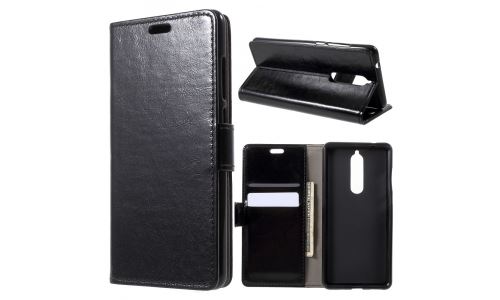 Etui type portefeuille noir pour Nokia 5.1 rabat latéral articulé fonction stand