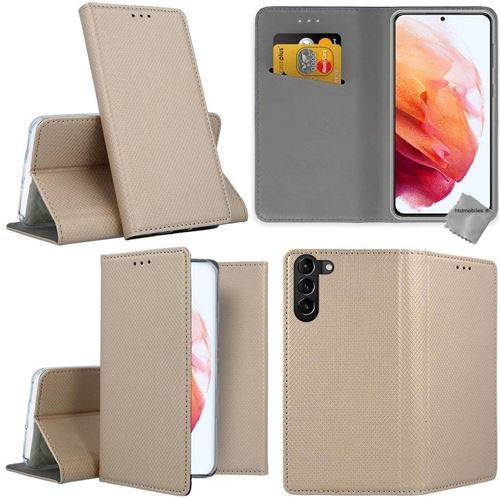 Housse portefeuille avec coque intérieure en silicone pour Samsung Galaxy S21 5G - OR MAGNET -htdmobiles