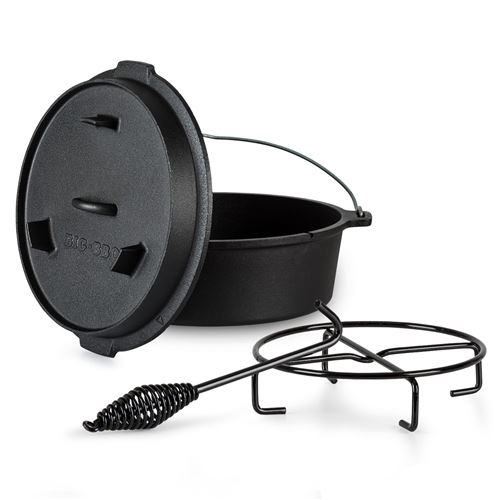 Marmite - Klarstein Galloway Premium 6.0 - Four Hollandais Pour Bbq - 7,3L - Fonte - Noir