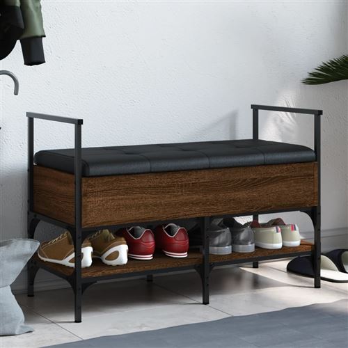 Vidaxl Marron Banc À Chaussures Chêne - Image 3