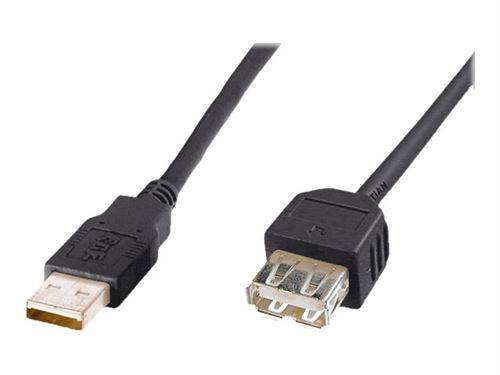 PremiumCord - USB-verlengkabel - USB (V) naar USB (M) - USB 2.0 - 20 cm - zwart