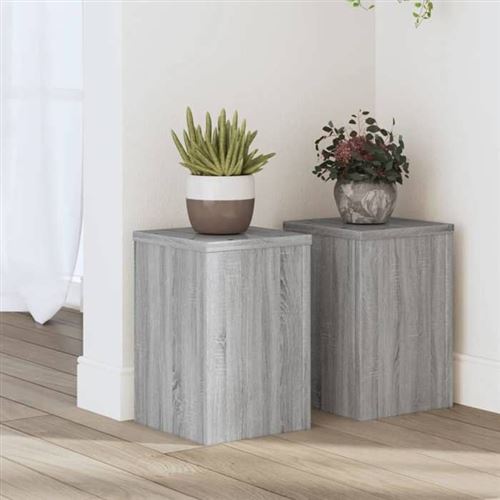 vidaXL - Supports pour plantes - Lot de 2 - Gris - Image 2