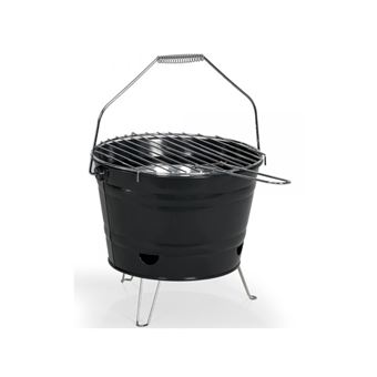 Barbecue à Charbon Livoo - Surface 48,5x28,8 Cm, Hauteur Réglable 5 Niveaux, Grille Chrome, Roues Et Tablette