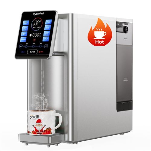 HYDROFAST Purificateur d'eau de comptoir  W100 avec eau chaude et ambiante, 8 temp&eacute;ratures W100 argent&eacute;