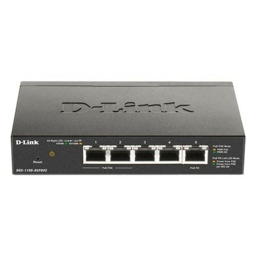 D-Link DGS 1100-05PDV2 - Commutateur - intelligent - 5 x 10/100/1000 (2 PoE) - de bureau - PoE (18 W)