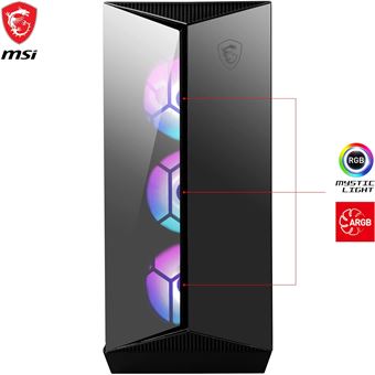 MSI MPG GUNGNIR 110R - Tour - ATX - panneau latéral fenêtré (verre trempé) - pas d'alimentation (ATX) - USB/Audio