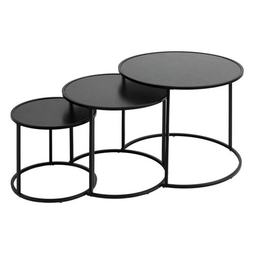 Atmosphera Noir Lot De 3 Tables D'appoint Gigognes - Image 2