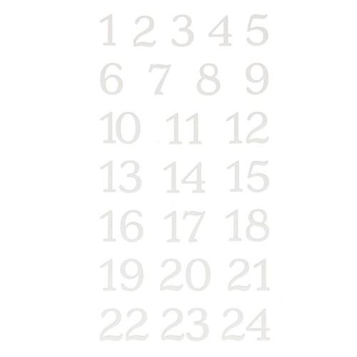 24 stickers floqués Chiffres - Misty Winter - Artemio