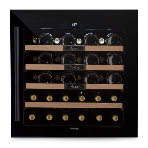 Cave à vin - Klarstein Vinsider 36 Uno - Cave de service - 92L - 5-20°C - Eclairage LED - Encastrable - Noir