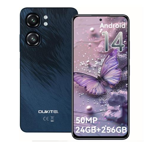 4G Smartphone OUKITEL C58 PRO 24Go 256Go 6.7 Dual sim Android 14 -NOir