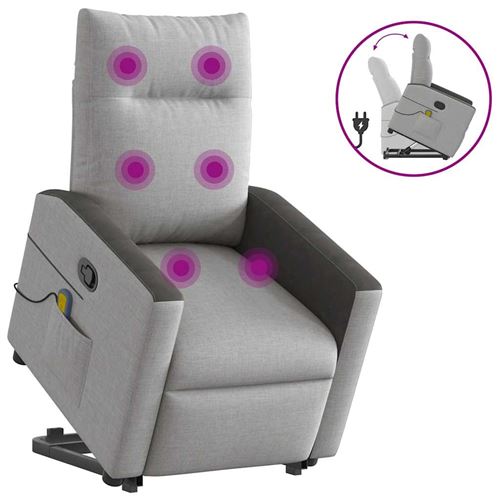 Non Communiqué Gris Vidaxl Fauteuil De Massage, Relaxation Tissu Wolk