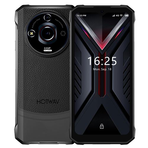 Smartphone 6.5 Pouces Résistant 6GB 256GB Batterie Longue Durée Android 13 Noir YONIS