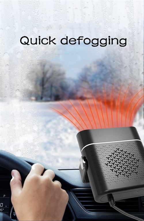 En 1 chauffe-voiture portable, dégivreur de voiture à chauffage rapide,  ventilateur de refroidissement de voiture chaud et froid avec allume-cigare  12v