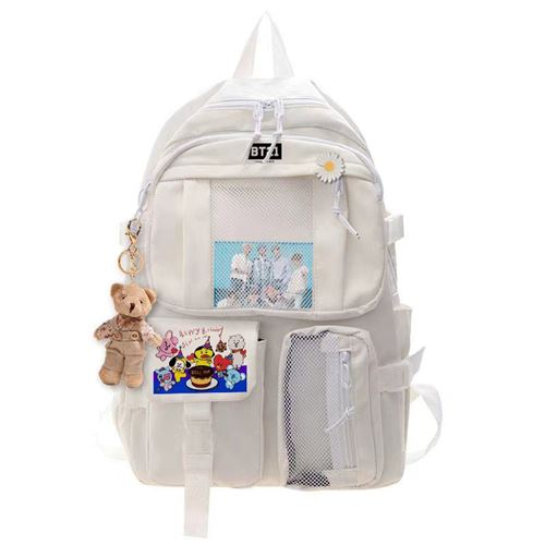 Sac à Dos BTS bangtan Boys pour Garçon et Filles (SD3448) 32*13*45 cm Blanc