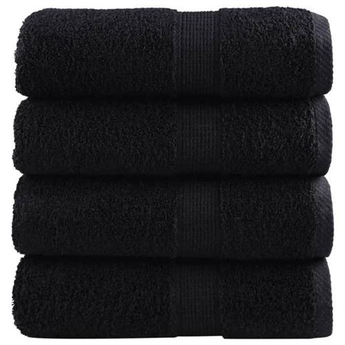 vidaXL Serviettes de toilette Premium SOLUND 4 pièces Noir 30 x 30 cm 600 g/m²