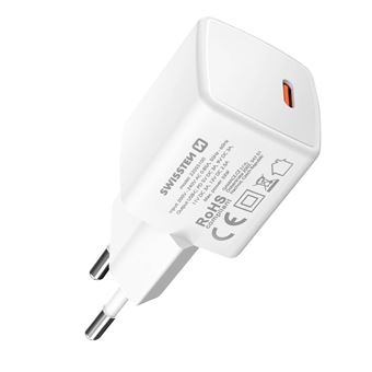 Chargeur Secteur GaN USB-C Power Delivery 33W, Swissten - Blanc - Français