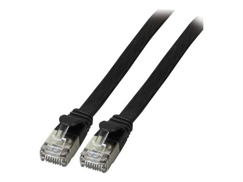 EFB-Elektronik - Cordon de raccordement - RJ-45 (M) verrouillé pour RJ-45 (M) verrouillé - 5 m - U / FTP (Paire torsadée blindée) - CAT 6a - moulé, plat - noir
