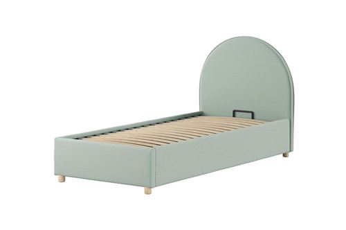 Lit Coffre Bouclé Vert Moon 90x200 cm