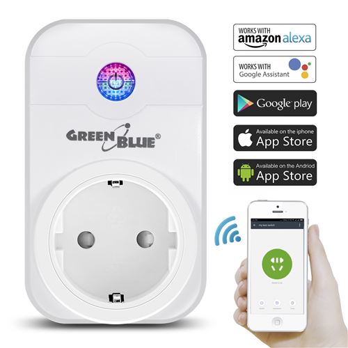 Prise programmable - Télécommandée GreenBlue Prise connectée WiFi  intelligente GB705 compatible avec Apple Siri  Alexa Assistant Google