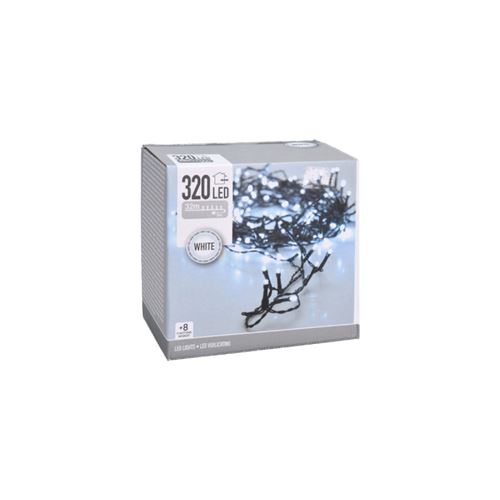 Guirlande scintillante EDM - esprit de Noël - lumière blanche froide - 320 ampoules LED - 32 m - 72092