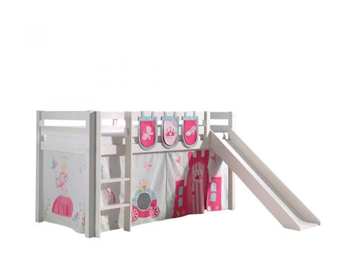 Non Communiqué Blanc Vipack Pino Lit Mezzanine Avec Toboggan Pin Massif + Little Princess