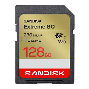 SANDISK Extreme GO 128 Go SD SDXC UHS-I Class 3 V30 230 Mo/s 110 Mo/s ...