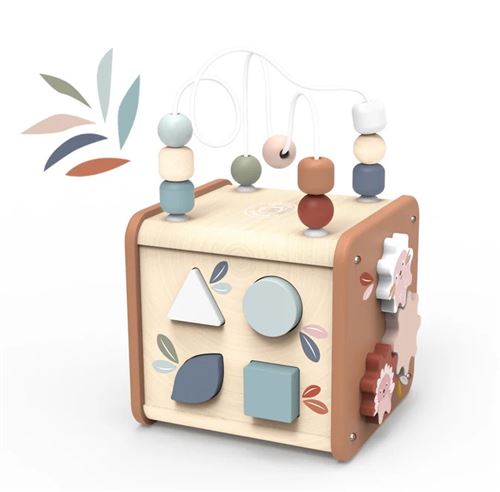 Non Communiqué Beige Cube D Activités Bois 5 En 1