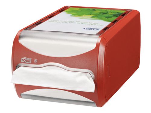Tork Xpressnap Counter - Distributeur de serviettes - Taille 19.1 x 30.7 cm - hauteur 14.5 cm - rouge