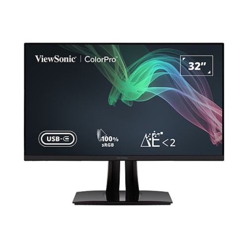 Non Communiqué Noir Viewsonic Colorpro Vp3256-4K - Écran Led - 32" (31.5" Visualisable) - 3840 X 2160 4K Uhd (2160P) @ 60 Hz - Ips - 350 Cd/M² - 1000:1 - 5 Ms - 2Xhdmi, Displayport, Usb-C - Haut-Parleurs - Image 1