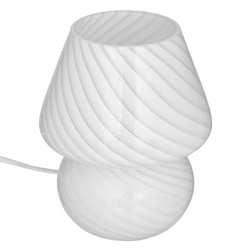 Non Communiqué Blanc Lampe Champignon Cara 18 Cm Verre Atmosphera