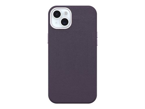 OtterBox Symmetry Series - Coque de protection pour téléphone portable - compatibilité avec MagSafe - cuir de catus, polyuréthane - luxe de prune - pour Apple iPhone 15 Plus