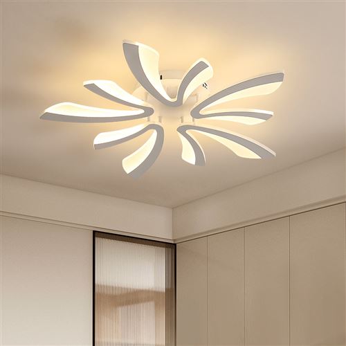 Plafonnier LED Moderne, Lampe de Plafond Acrylique 42W LED Lustres carré  pour Cuisine Salle à Manger Salon Studio Bureau