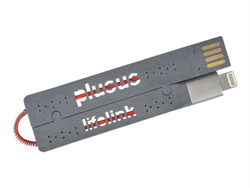 PlusUs LifeLink - Câble Lightning - USB mâle pour Lightning mâle - gris - pour Apple iPad/iPhone/iPod (Lightning)