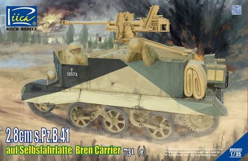 2.8cm S.pz.b.41 Auf Selbsfahrlafettebren Carrier 731 (e)- 1:35e - Riich Models