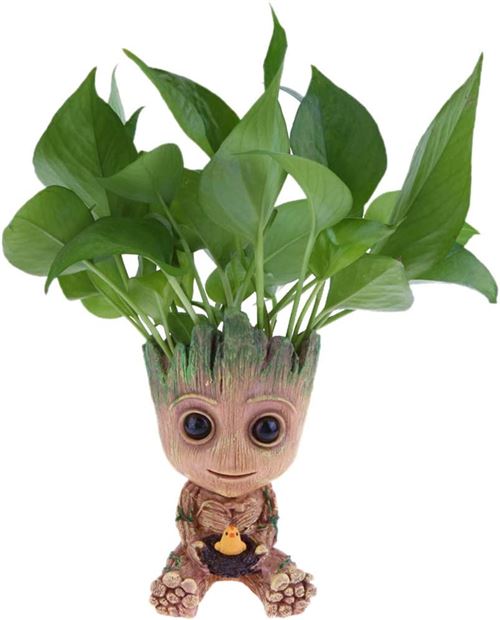 Pot de fleurs décoratif avec trou de drainage en forme de bébé Groot