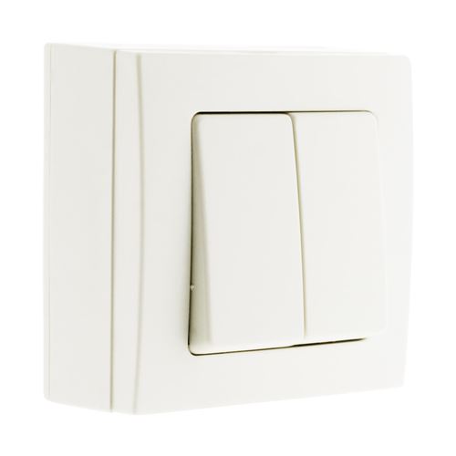Bel'Vue Va & Vient double 10A saillie borne auto Blanc