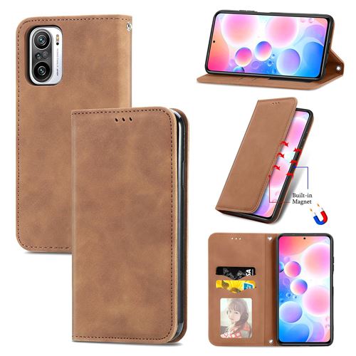 MPFRANCE Housse pour Xiaomi Redmi Note 10 Pro Marron [Velours]