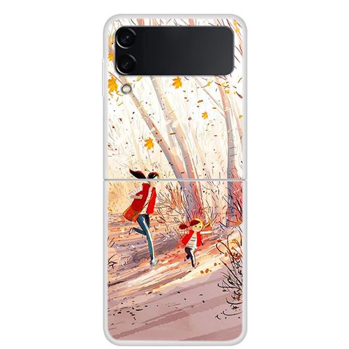 Coque Pour Samsung Galaxy Z Flip 3 Frusde Dessin Animé Peinture Multicolore-Mère et Enfant