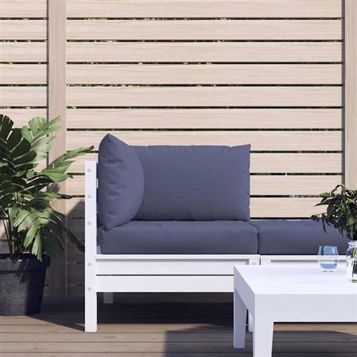 Vidaxl Blanc Lot De 3 Coussins De Palette, Galettes De Chaise Avec Dossier, Coussins De Siège, Décoration Jardin Terrasse Patio, 379169 - Image 3