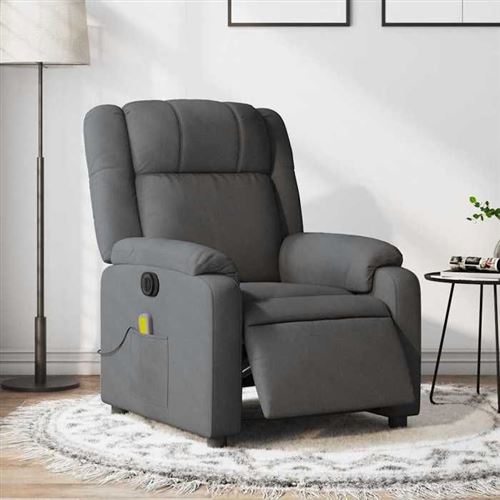Non Communiqué Gris Vidaxl Fauteuil De Massage, Relaxation Électrique Réglable Tissu Foncé