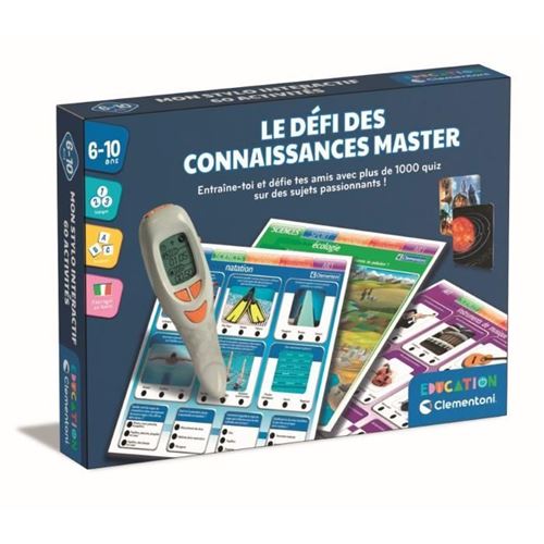Clementoni - Le Défi Des Connaissances Master - Plus De 1000 Quizz - Seul Ou A 2 - Stylo Éléctronique Parlant - Des 7Ans