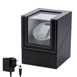 Boîte à Remontoir Automatique Eilux – Triple, Cuir Noir, Pour 1 à 3 Montres