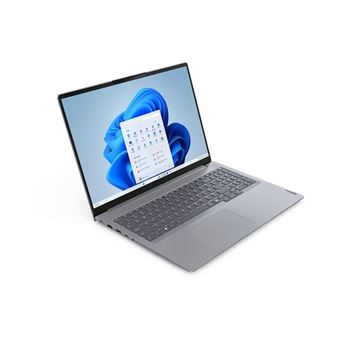 Lenovo ThinkBook 16 G7 ARP 21MW - Conception de charnière à 180 degrés - AMD Ryzen 7 - 7735HS / jusqu'à 4.75 GHz - Win 11 Pro - Radeon 680M - 16 Go RAM - 512 Go SSD NVMe - 16" IPS 1920 x 1200 - Wi-Fi 6E, Bluetooth - gris arctique - clavier : Suisse -