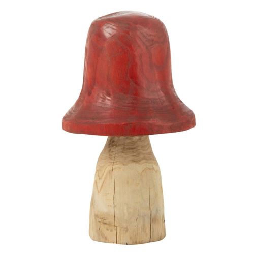 Paris Prix Rouge Champignon Déco En Bois Cloche 42Cm Naturel & - Image 2