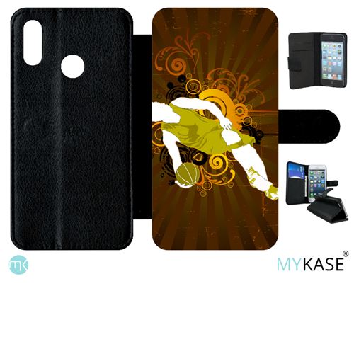 Etui My-Kase pour P smart 2019 - basketball vector - Simili-cuir Noir