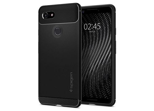 Spigen Rugged Armor - Achterzijde behuizing voor mobiele telefoon - thermoplastic polyurethaan (TPU) - matzwart - voor Google Pixel 3