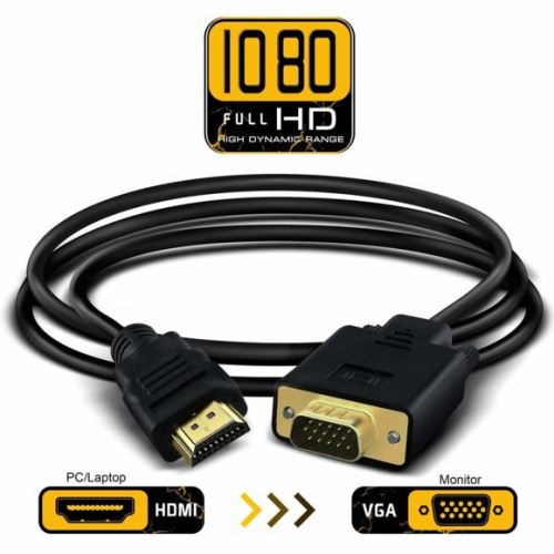 Cordon Convertisseur De La Marque Vshop Hdmi Vers Vga Câble 1080P, 2M, Couleur Noir