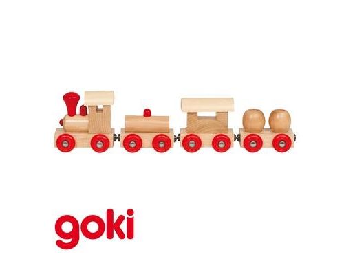 Petit Train En Bois 25 Cm Avec 3 Wagons Aimantés Jouet En Bois